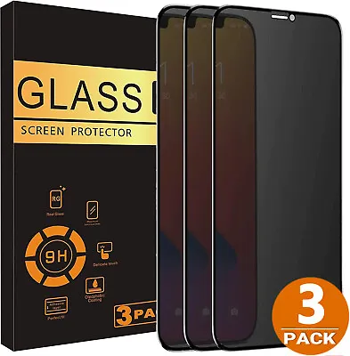 3-Pack IPhone 15 14 13 12 11 Pro Max X 8 Privacy Tempered Glass Screen Protector • $7.99