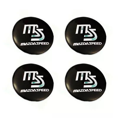 4pcs Car Wheel Center Black Silver MS MAZDASPEED Logo Hub Cap Sticker For Mazda • $9.49