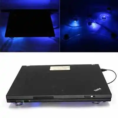 3 Fan USB Laptop Fan Cooler Stand Cooling Pad Tray Blue LED Light 10-15  • £9.94