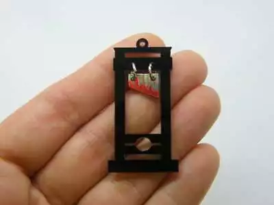 2 Guillotine Pendants Black Acrylic G20 • £2.71