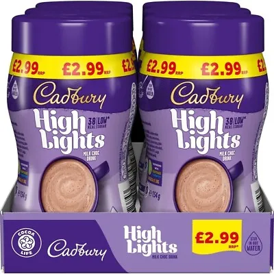 Cadbury Highlights Instant Hot Chocolate Powder 154g Each - 6 Pack | PM £2.99 • £23.94