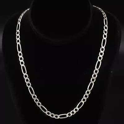 Sterling Silver - MEXICO 6mm Figaro Chain 26  Men's Necklace - 25g • $2.99