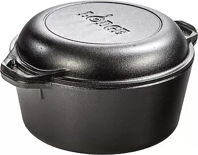 Lodge Cast Iron Serving Pot Cast Iron Double Dutch Oven 5-Quart • $53.79