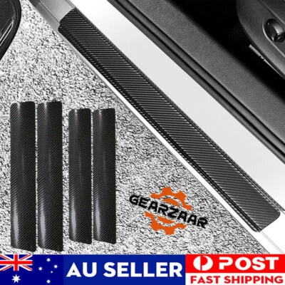 $8.99 • Buy 4x Carbon Fiber Car Door Plate Sill Scuff Cover Anti-Scratch Sticker Accessories