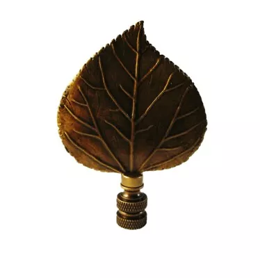 Lamp Finial-LARGE CAST LEAF-Aged Brass Finish Highly Detailed Metal CastingFS • $17.19
