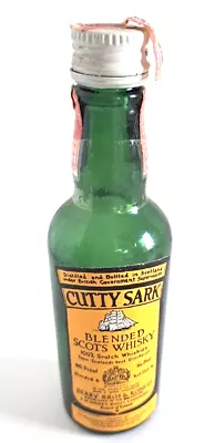 Vintage Cutty Sark Scots Whisky Mini Liquor Bottle Empty New York Tax Stamp • $7.95