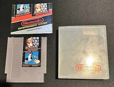 Super Mario Bros Duck Hunt Nintendo NES 1988 W/ Manual & Dust Cover Case • $14.88