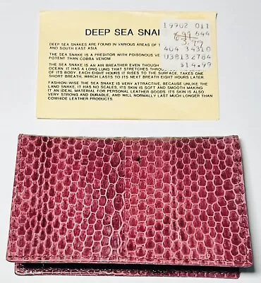 Vintage Snakeskin Genuine Deep Sea Snake Leather Bi-Fold Wallet Credit Card ID • $25.19