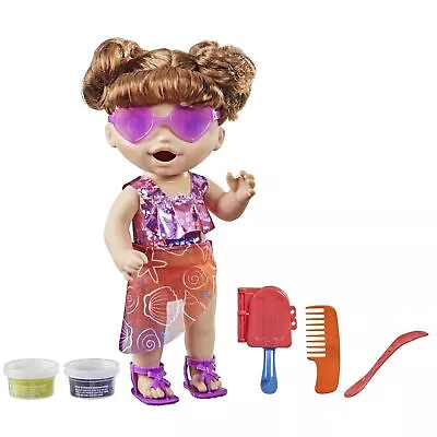 Baby Alive Sunshine Snacks Waterplay Doll Eats & Poops Brown Hair • $32.88