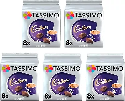 Tassimo Cadbury Hot Chocolate Pods X8 (Pack Of 5 Total 40 Drinks • £14