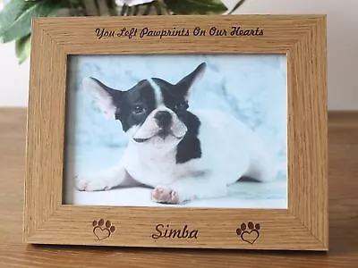 Personalised 7x5 Dog Memorial Photo Frame & Wooden Plaque - Pet Keepsake - Pictu • £5.97