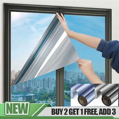 One Way Mirror Window Film Reflective Home Privacy Solar Tint Foil Stickers 2M • £0.99