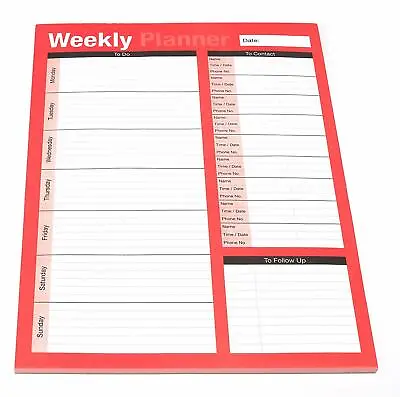 £3.49 • Buy A4 Weekly Desk Planner To Do List Desk Notepad Meal Plan Home Office Diary