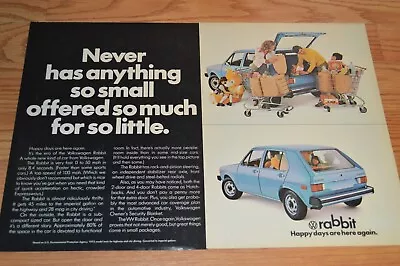 ★1975 Vw Rabbit Original Vintage Advertisement Print Ad 75 • $9.99