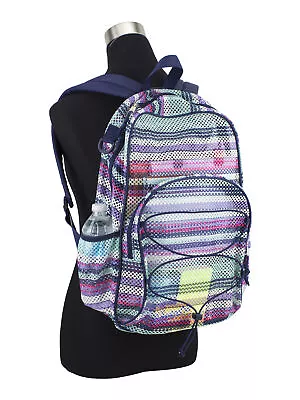 Multicolor Unisex Mesh Bungee Backpack+Padded Shoulder Straps 5.5x12.5x17.5 Inch • $22.20