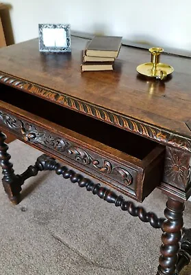 £375 • Buy 1850-1860 French Victorian Heavily Carved Green Man Library Writing Desk Table