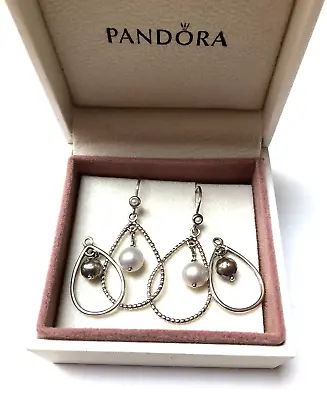 RETIRED Authentic PANDORA Pearl Earring Collection W/Box! • £159.05