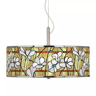Magnolia Mosaic Giclee Glow 20  Wide Pendant Light • $279.99