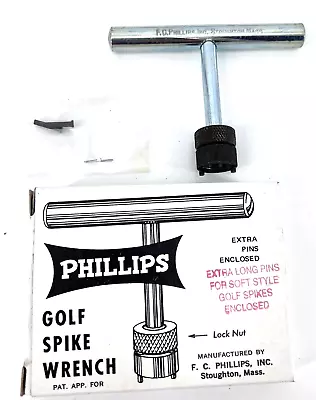 Phillips Vintage Golf Spike Wrench + 2 Extra Pins NEW • $6.95