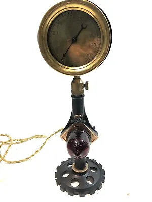 Steampunk Lamp With Large Steam Gauge • $399