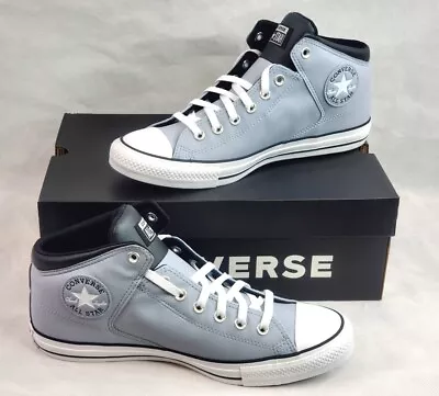 Converse Chuck Taylor High Street Mid Top Gray Synthetic Leather Shoes Size 10.5 • $69.99