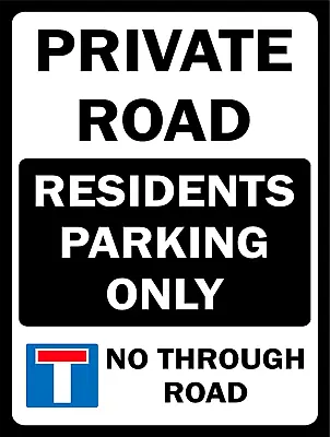 Private Road Residents Parking Only Metal Sign Garage Bar Road Traffic Car Tin • £9.99