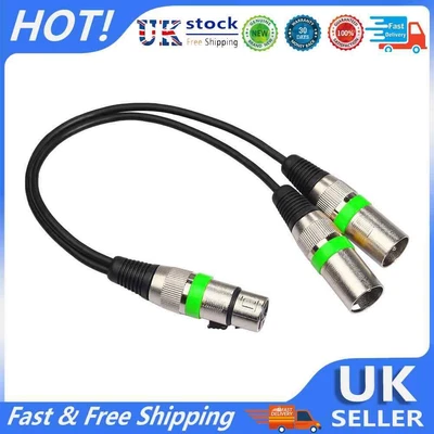 £7.35 • Buy 30cm 3Pin XLR Female To Dual 2 Male Y Splitter Mic DJ Cable Adapter Audio C