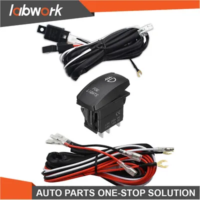 Labwork Red LED Fog Light Wiring Harness Fuse Laser Rocker Switch Relay 12V • $16.55