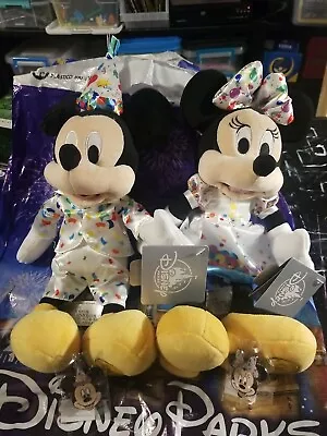 Disney D23 MOG Mickey And Minnie 90th Birthday Plush New W/ WDI 2 Pin Set • $999