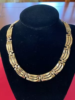 £36.39 • Buy Trifari Crown Copyright, Golden Gates Choker Necklace - Signed, From The 1950's