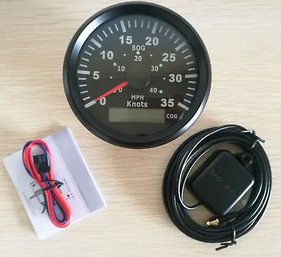 85MM/3.3  Black GPS 40MPH 35KNOT Speedometer COG For Car Marine Aviation Red LED • $66.94