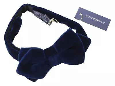 SUITSUPPLY Velvet Blue Bow Tie Men's ONE SIZE Adjustable Classic Self Tied • $46.72