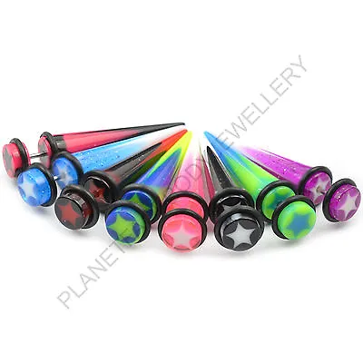 Star Pattern Fake Ear Taper Plug Illusion Cheater Stretcher Expander  • £2.39