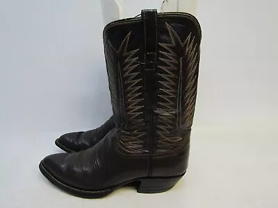 Mens Size 11.5 B (Narrow Width) Brown Leather Bullhide Cowboy Western Boots • $59.99