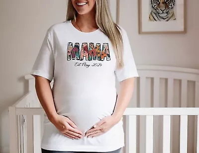 Mum To Be T-shirt Funny Pregnancy Announcement Mummy Gift Pregnant Floral Mama • £5.99