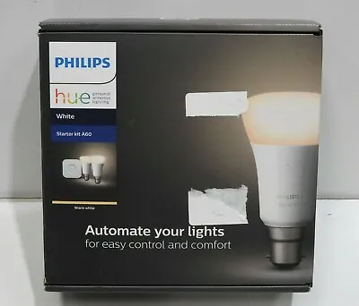 $119.99 • Buy Philips Hue White Starter Kit A60 B22 | 2x Bulbs | Bridge