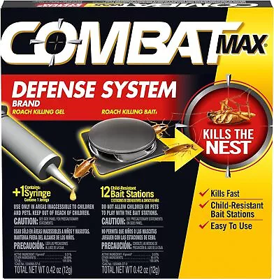 Combat Max Defense System Brand Small Roach Killing Bait And Gel • £14.29