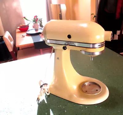 Vintage Hobart KitchenAid  K45 Stand Mixer Yellow No Attachments See Video • $79