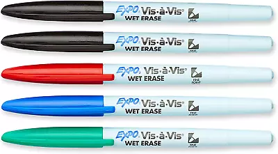 Vis-A-Vis Wet-Erase Overhead Transparency Markers Fine Point Assorted Colors  • $18.76