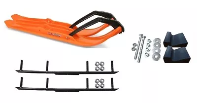 C&A Pro Orange XPT Snowmobile Skis W/ 4  Round Bars Complete Kit • $431.92