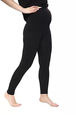 Thick Black Comfortable Maternity Cotton Leggings Full Ankle Length Pregnancy  • £7.99