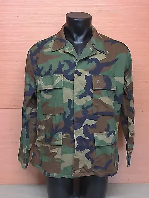 US Military Issue Woodland BDU Camouflage Combat Jacket Coat Size Large Short • $24.99