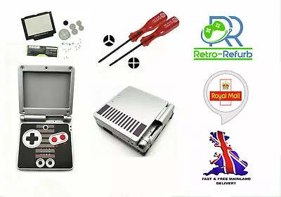 NES GameBoy Advance SP GBA Nintendo Housing Shell Glass Screen Tools Full Kit • £14.49