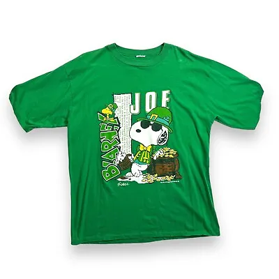 Snoopy Woodstock Joe Cool Single Stitch Vintage T Shirt Large St Patricks Day • $26.95