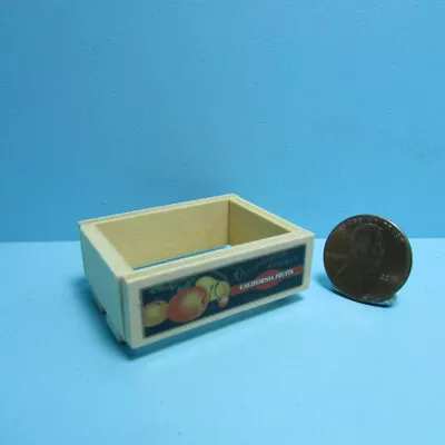 Dollhouse Miniature Small Wood Vegetable Fruit Crate With Fruit Label IM39024A • $1.79