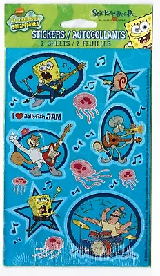 New Pack SPONGEBOB Squarepants Rock N Roll Band Scrapbook Stickers 2 Sheets 2002 • $5