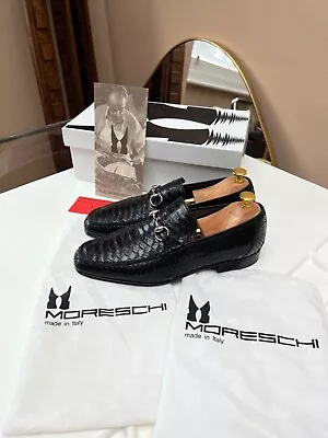 Moreschi Genuine Snakeskin Horsebit Loafers Shoes Size 8 Mens • £750