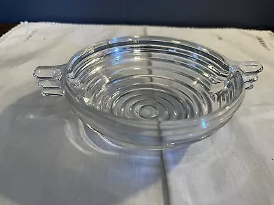 Vintage ANCHOR HOCKING Manhattan Clear Glass Large Fruit Bowl Handles • $7.99