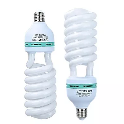 2PCS Spiral Light Bulb 150W 110V Daylight 5500K E27 Studio Lighting Photo Video • £22.99
