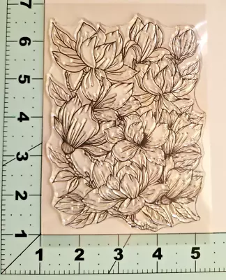 Flower Background Clear Stamp Texture Card Clay FAST Free Shipping • $9.59